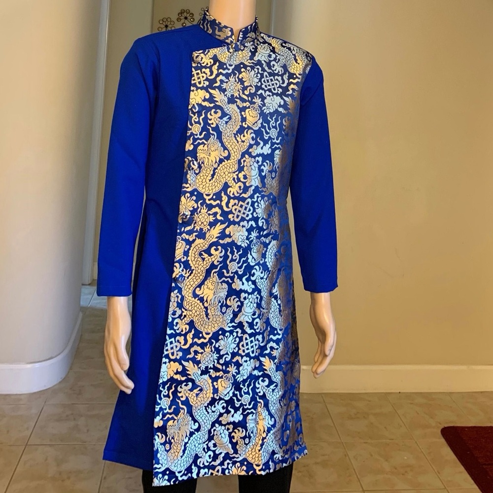Gold pattern Vietnamese traditional ao dai